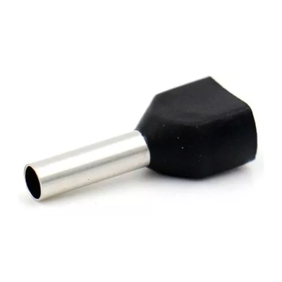 TERMINAL TUBO DUPLO 1,5MM PRETO