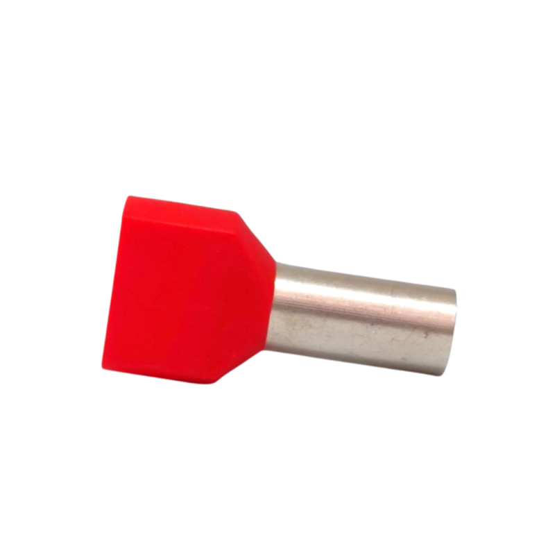 TERMINAL TUBO DUPLO 10MM MARRON/VERM.