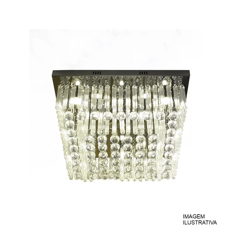 PLAFON  SOBR. QUAD/CRISTAL 55W 3EST. 1223 50X50CM