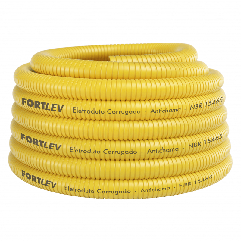 ELETRODUTO CORRUGADO   1/2" AMARELO FORTLEV
