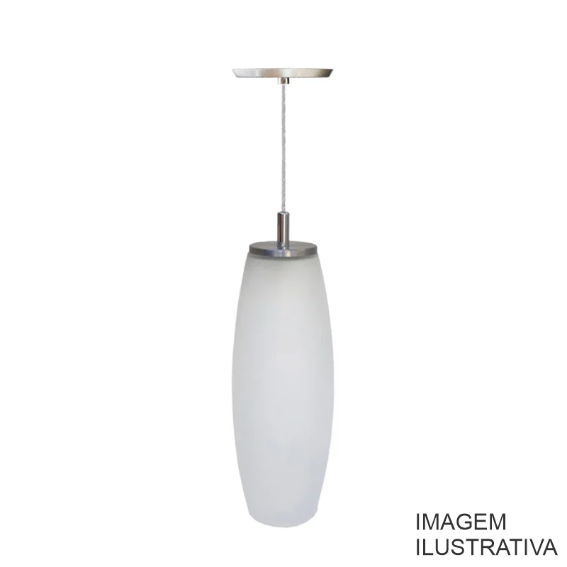LUSTRE PEND.CROM 1VIDRO/FOSCO 4170G 015/1N