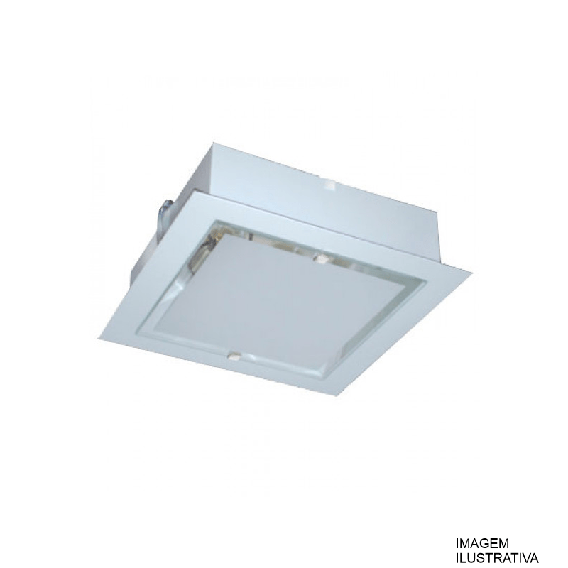 PLAFON QUADRADO EMBUTIR 25x25MM VIDRO 1292/2