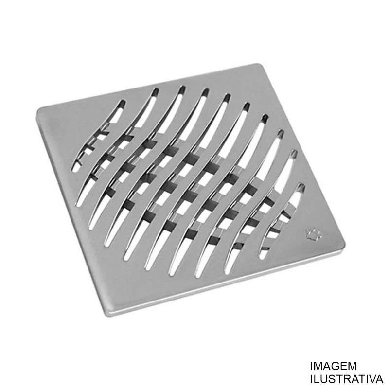GRELHA CROMADA 100MM QUADRADA