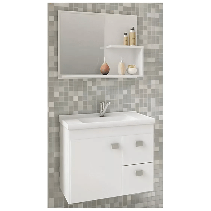 ARMARIO MGM VITORIA NEW BRANCO 60X60 C/ESPELHO
