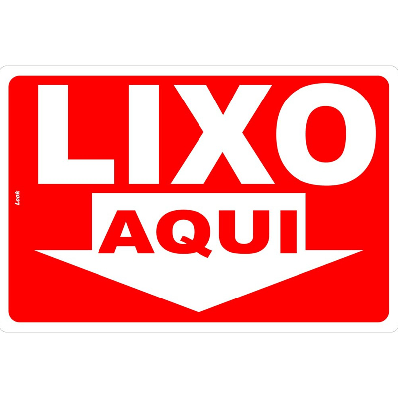 PLACA SINALIZACAO 20X30CM LIXEIRA