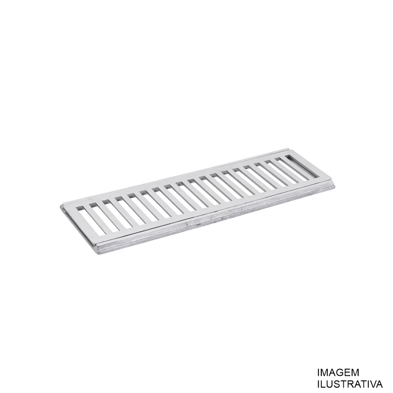 GRELHA ALUMINIO RETANGULAR 15X50CM
