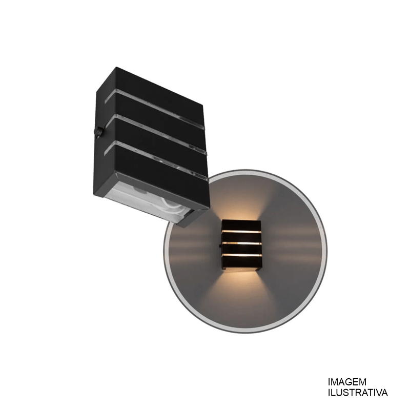 ARANDELA  UNIAO INOX BRANCA QUADRADA HALOPIN G-9
