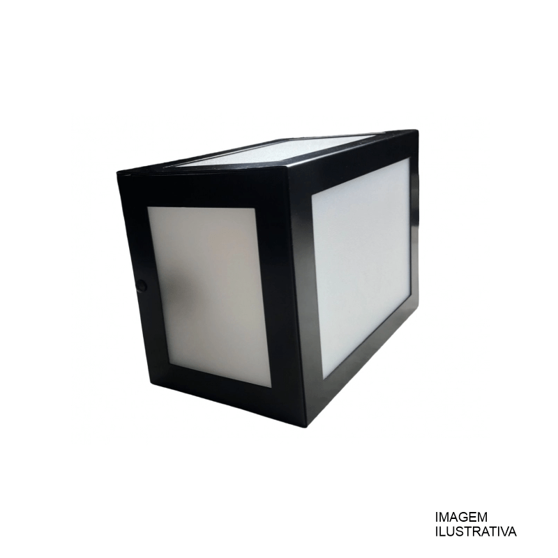 ARANDELA  UNIAO INOX PRETO RETANGULAR E-27