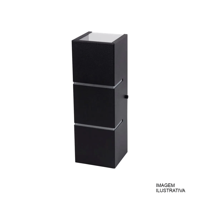 ARANDELA  UNIAO INOX PRETO RETANGULAR HALOPIN G-9