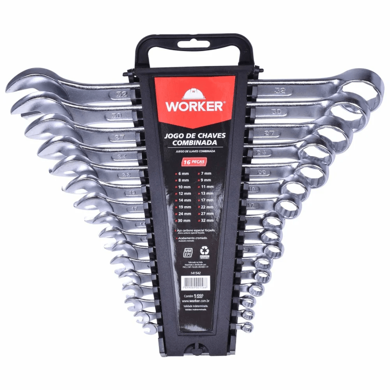 JG CHAVE COMBINADA 6A32MM 16PCS WORKER
