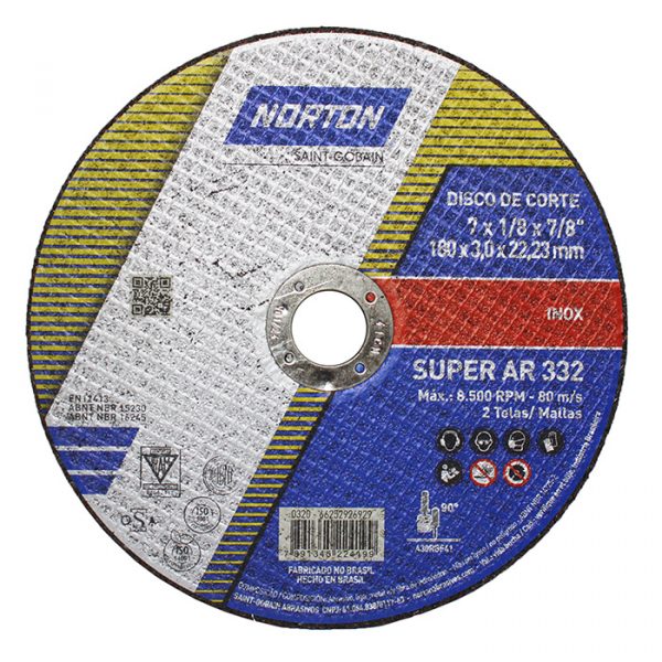 DISCO DE CORTE  7"x1/8x7/8/3.0MM NORTON